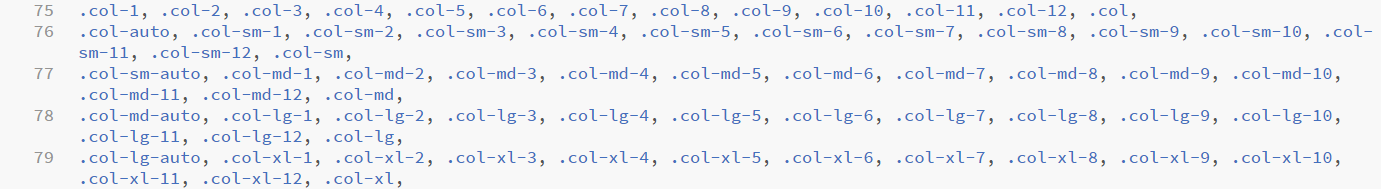 Bootstrap class names