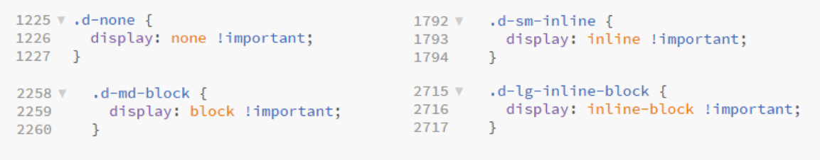 bootstrap display classes