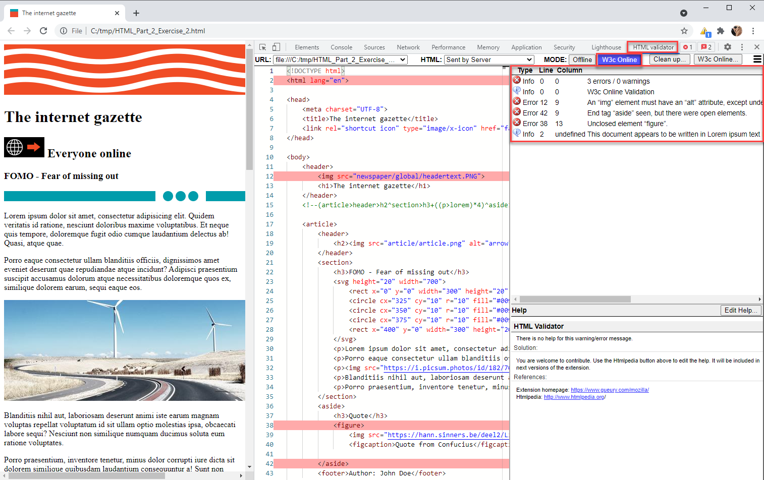 Chrome HTML Validator